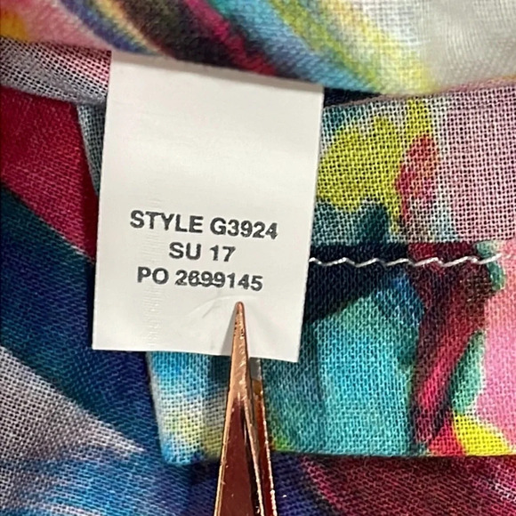 NWOT J. Crew Lightweight Cotton Ruffled Top in Ratti Painted Pineapple Print 6 - Picture 16 of 16